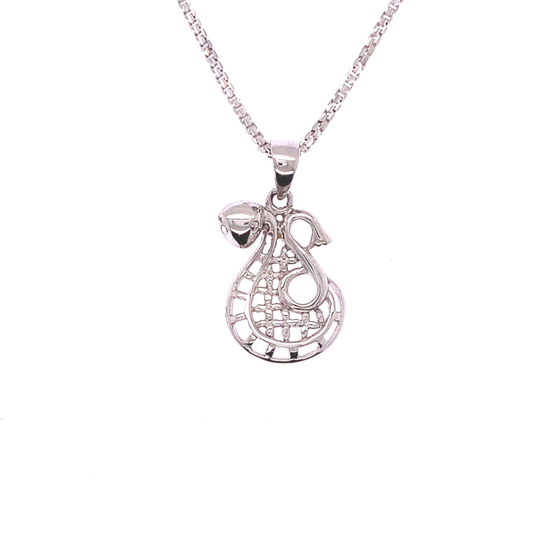 White Gold Snake Pendant