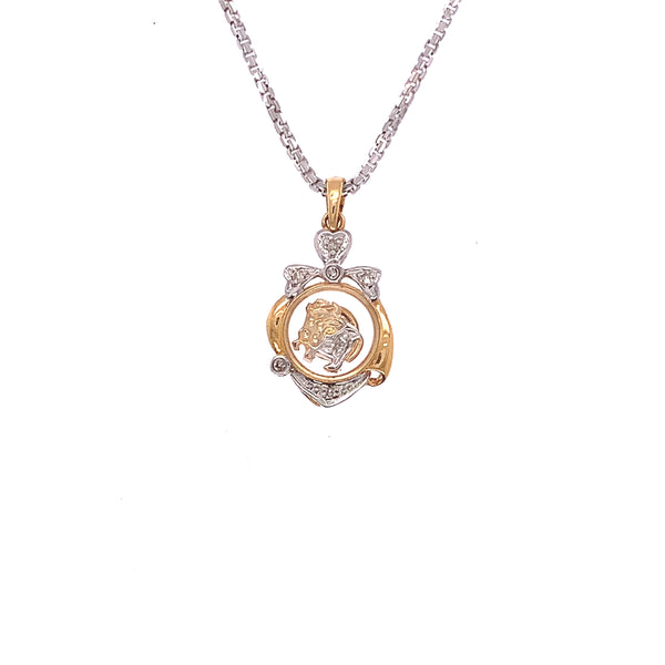 Two Tone Rotating Ox Pendant