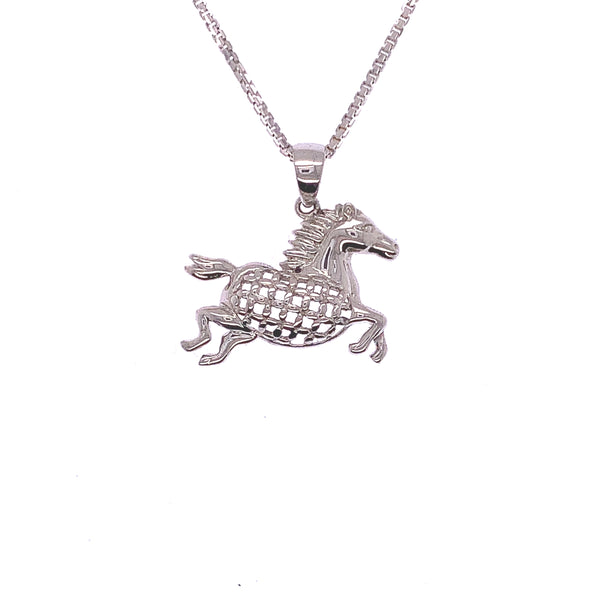 White Gold Horse Pendant