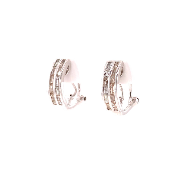 Double Line Diamond Earrings