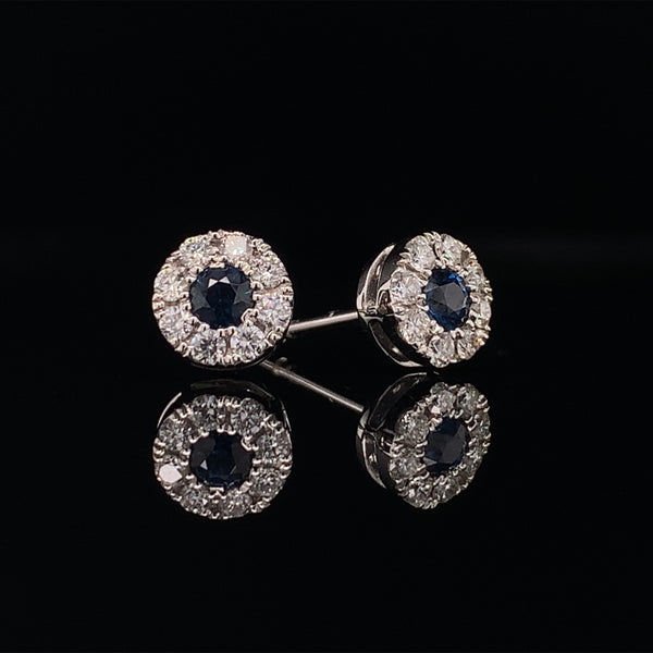 Sapphire Diamond Stud Earrings