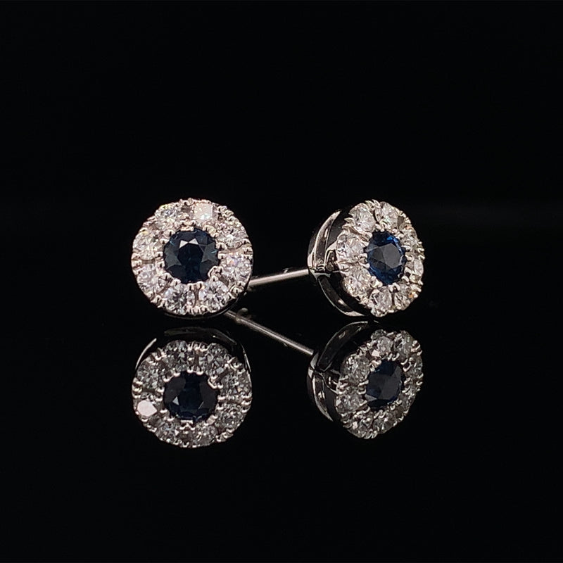 Sapphire Diamond Stud Earrings