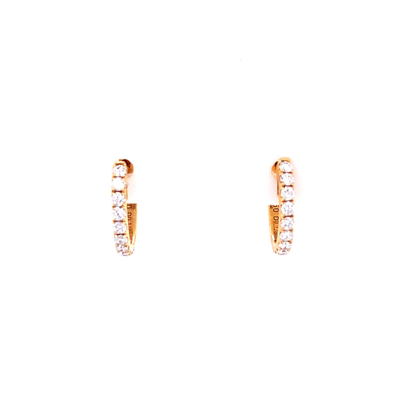 Yellow Gold Diamond Hoops Earrings