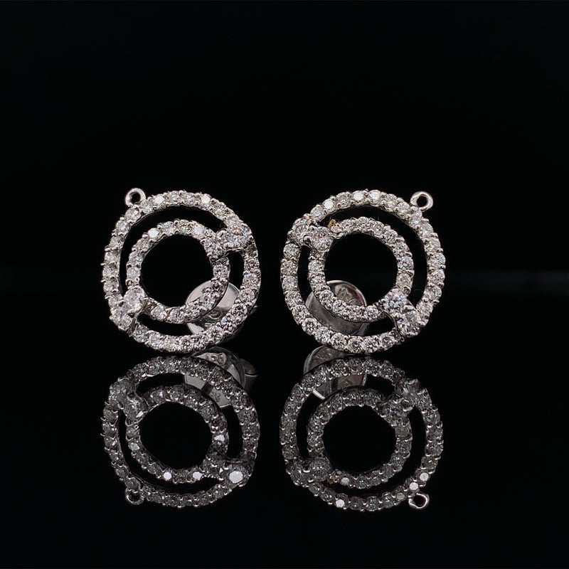 Double Circle Diamond Earrings