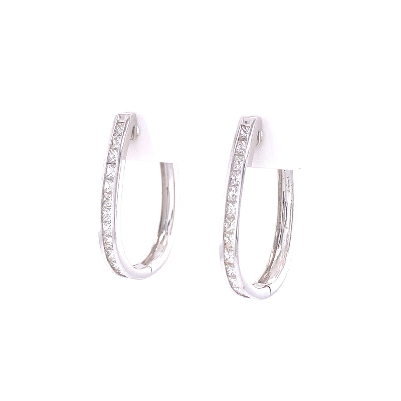 Diamond Channel Earrings