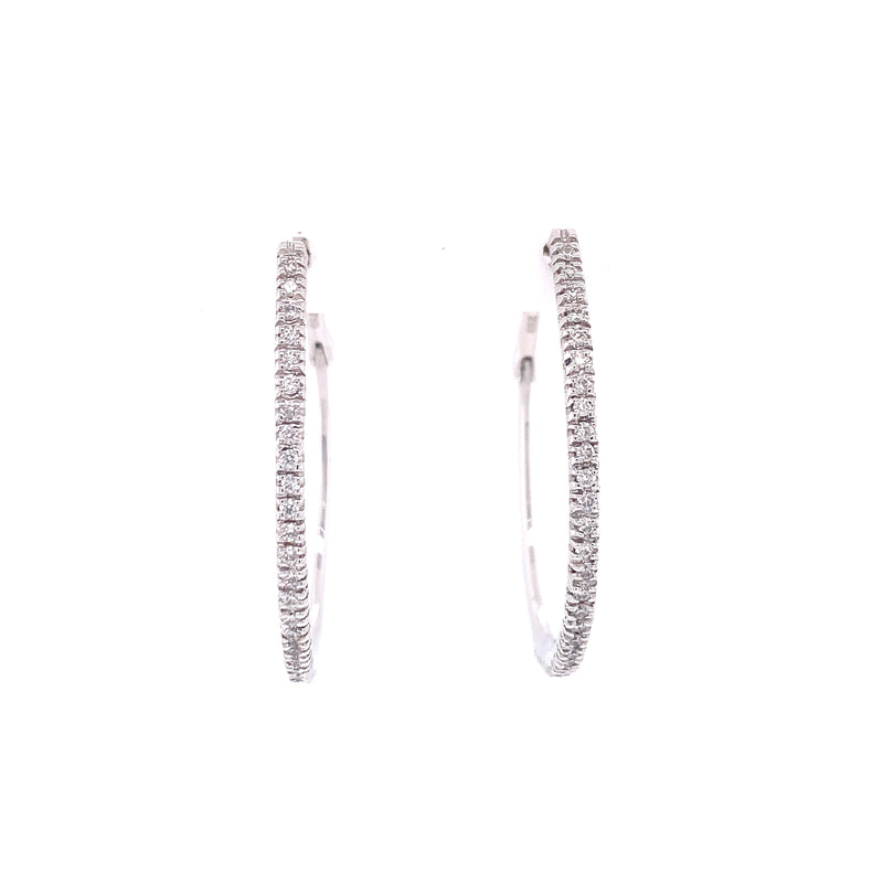 Oval Diamond Hoop Earrings