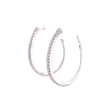 Oval Diamond Hoop Earrings