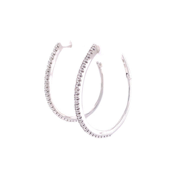 Oval Diamond Hoop Earrings, Gold Jewellery Sydney Australia 