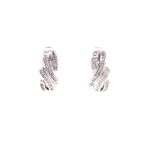 Diamond Ribbon Earrings, Gold Jewellery Sydney Australia 