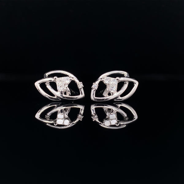 Double Almond Diamond Earrings, Gold Jewellery Sydney Australia 