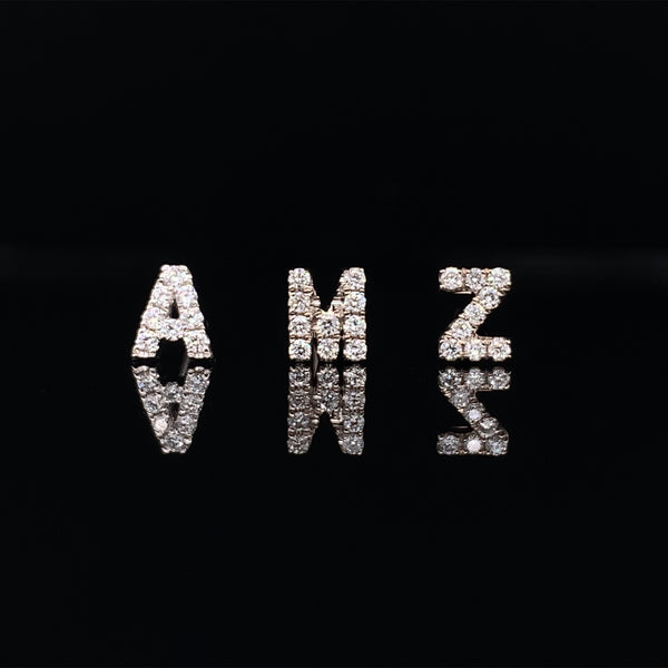 Diamond Letter Stud Earrings