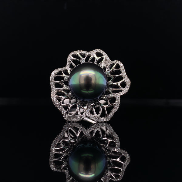 Tahitian Pearl Diamond Ring