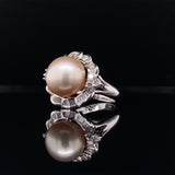 Diamond Petal Pearl Ring
