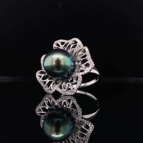 Tahitian Pearl Diamond Ring