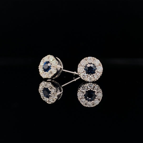 Sapphire Diamond Stud Earrings