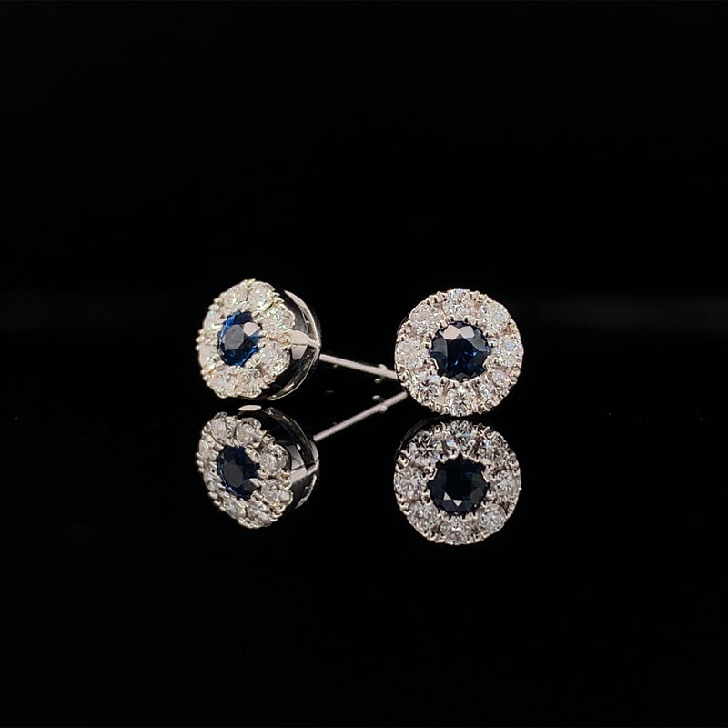 Sapphire Diamond Stud Earrings