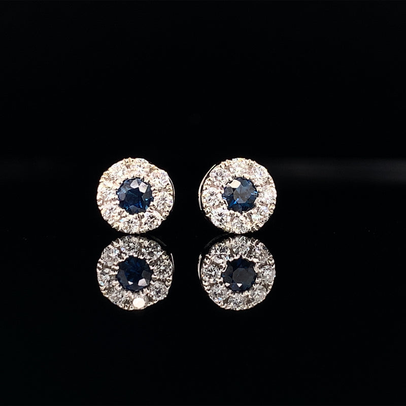 Sapphire Diamond Stud Earrings