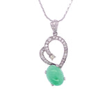 Jade Diamond Heart Pendant