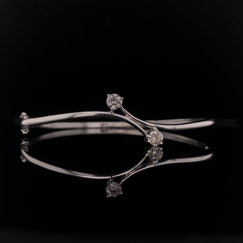 Double Diamond Curve Bangle