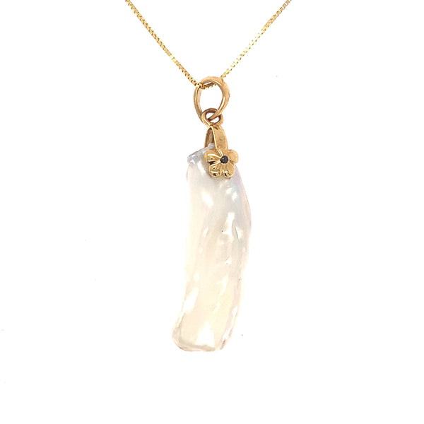 Yellow Gold Pearl Pendant