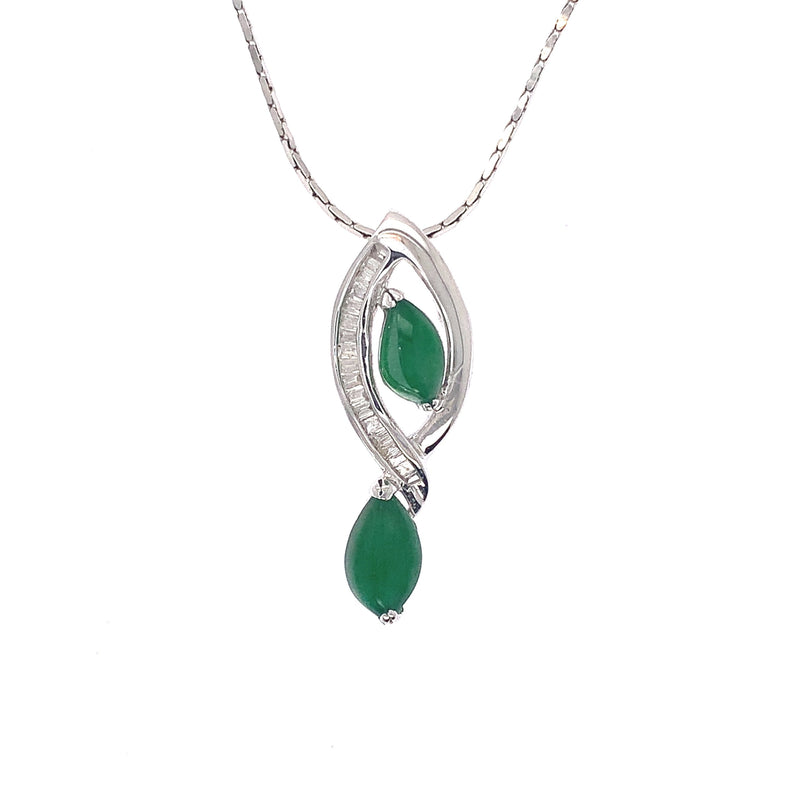Diamond Jade Oval Pendant