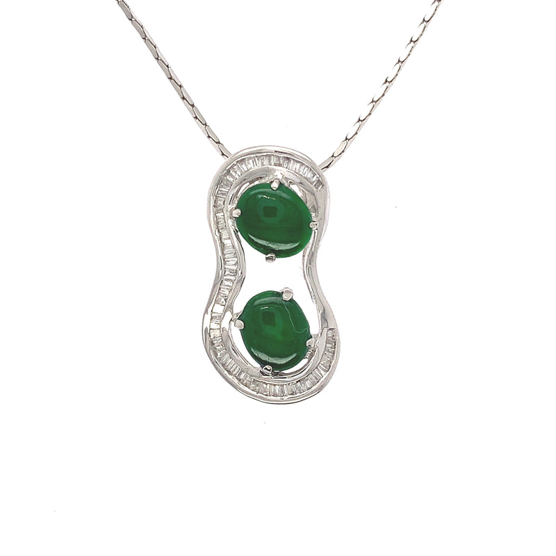 Diamond Jade Button Pendant