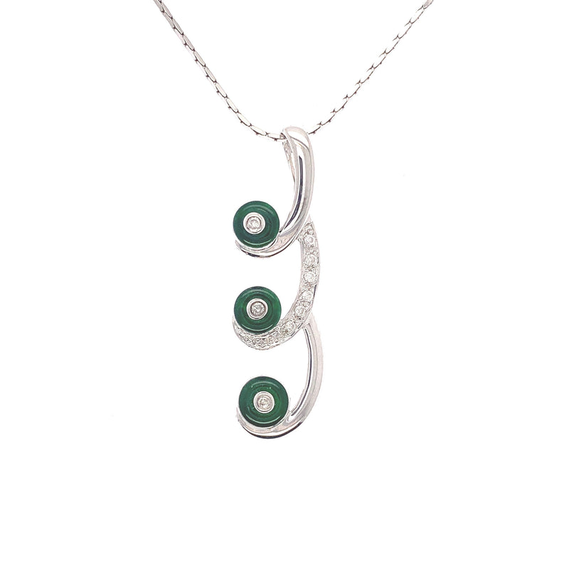 Diamond Jade Comma Pendant