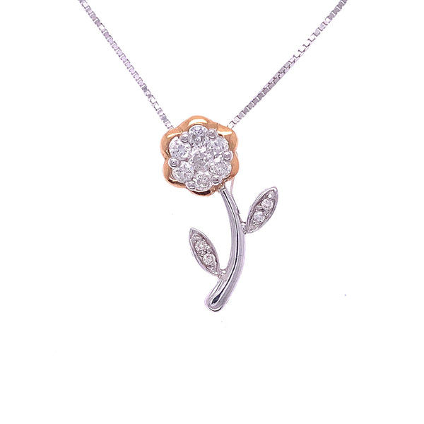 Gold Flower Diamond Pendant