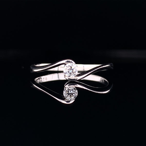 Diamond Double Curve Ring