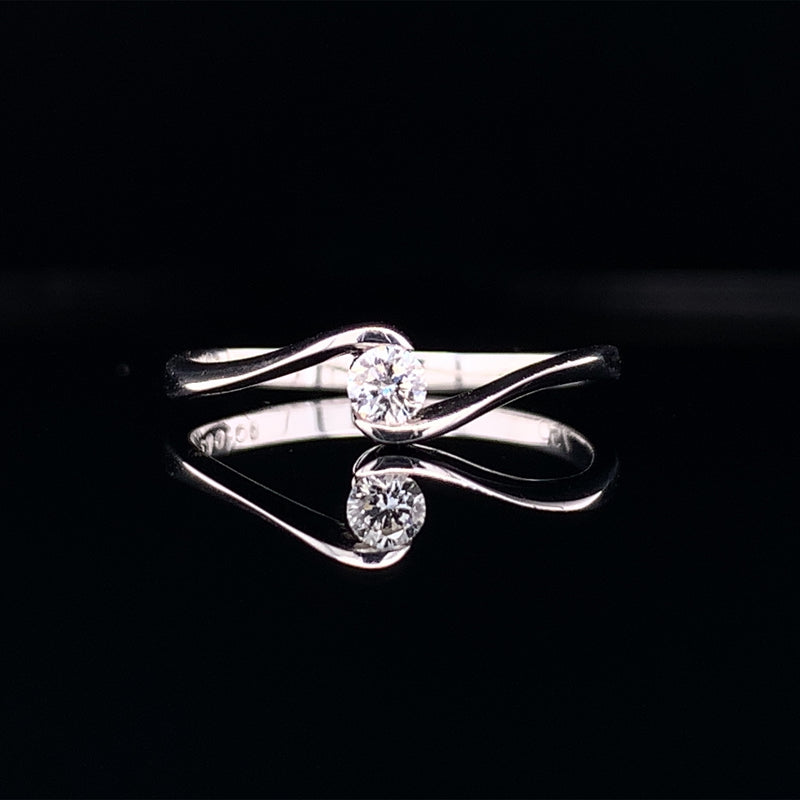 Diamond Double Curve Ring