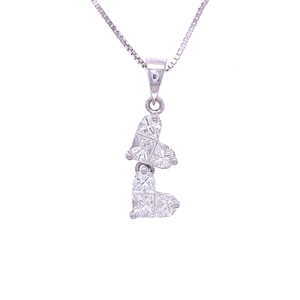Double Heart Diamond Pendant