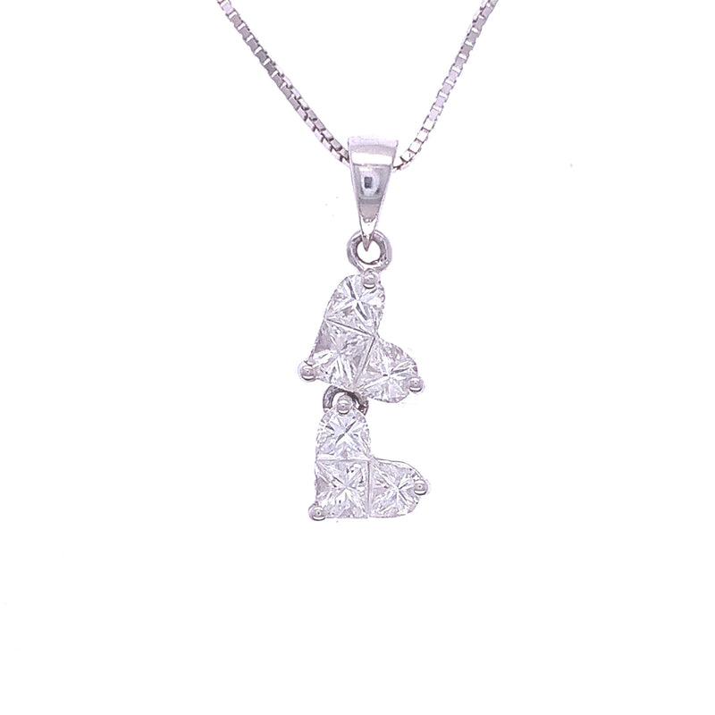 Double Heart Diamond Pendant