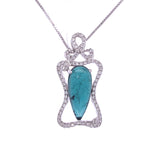 Teardrop Emerald Diamond Pendant