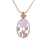 Two Tone Diamond Flower Pendant