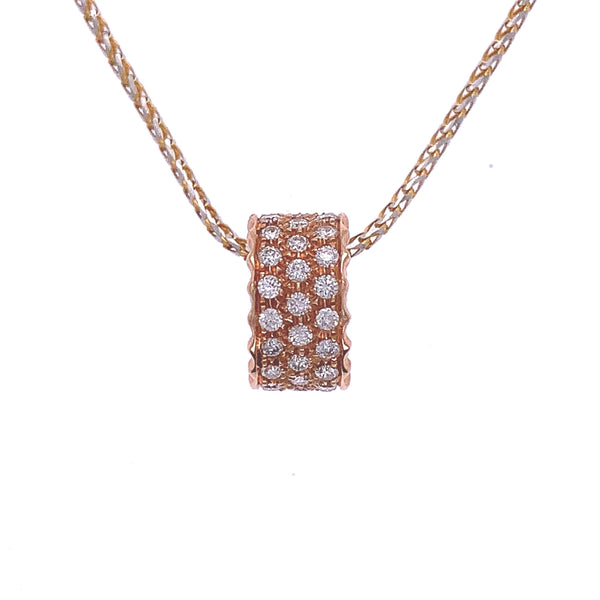 18k Rose Gold Eternity Diamond Hoop Pendant