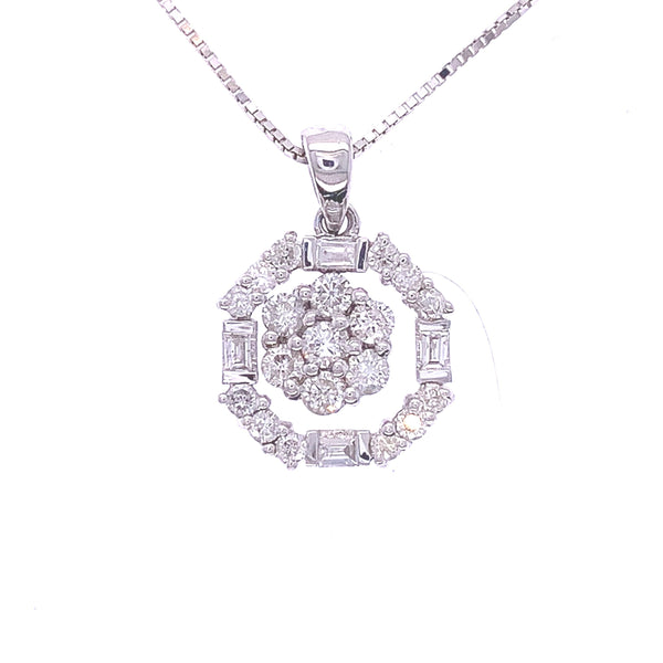 18k White Gold Diamond Pendant