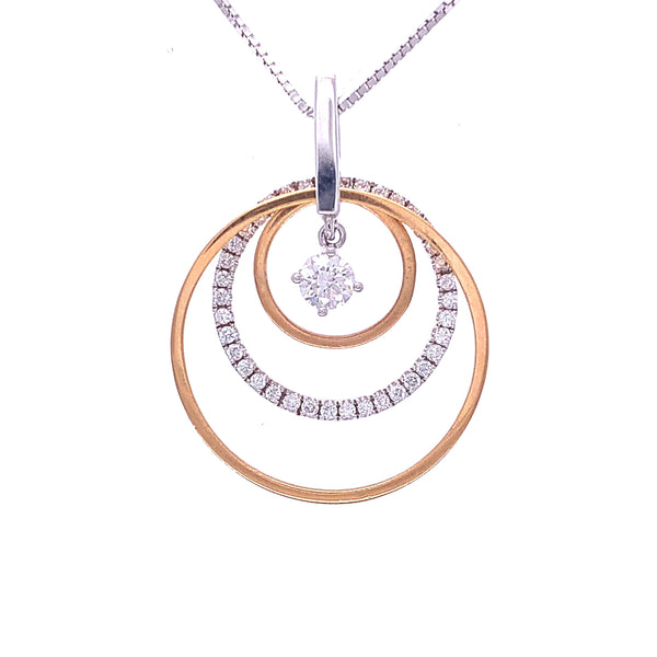 18k White And Rose Gold Diamond Pendant