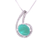 Diamond And Jade Comma Pendant