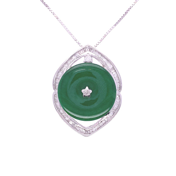 Diamond Jade Coin Pendant