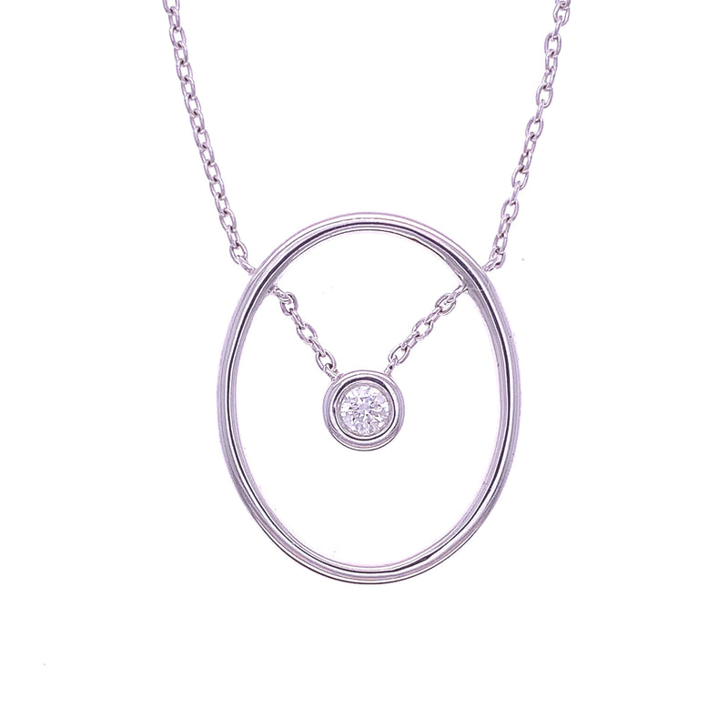 Oval Rim Diamond Pendant