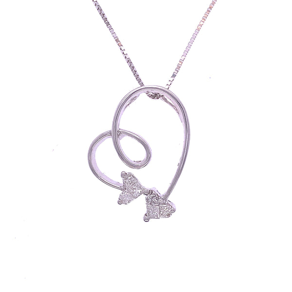 Arrow Hearts Diamond Pendant
