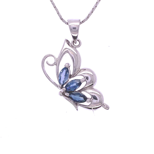 Sapphire Butterfly Pendant