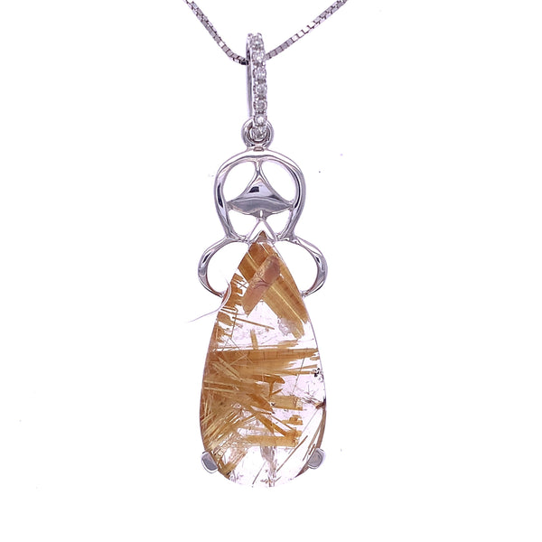 Quartz And Diamond Pendant