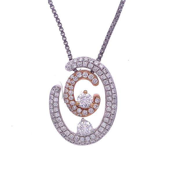Oval Curves Diamond Pendant