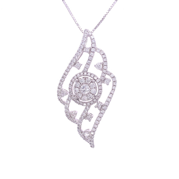 18k White Gold Diamond Pendant