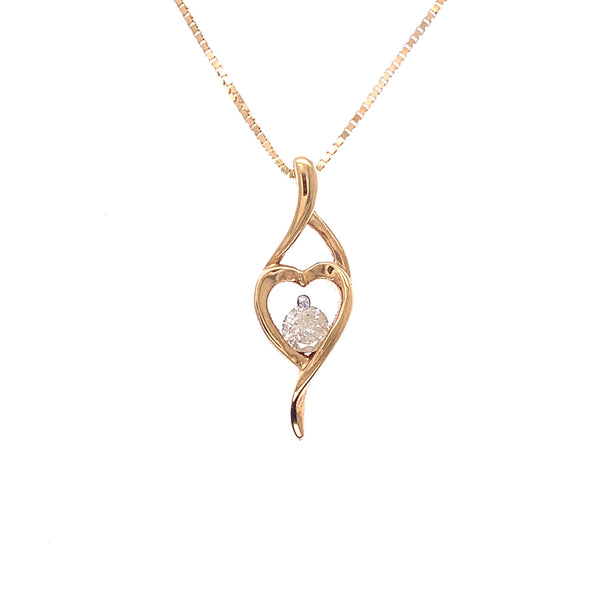 Diamond Heart Embrace Pendant