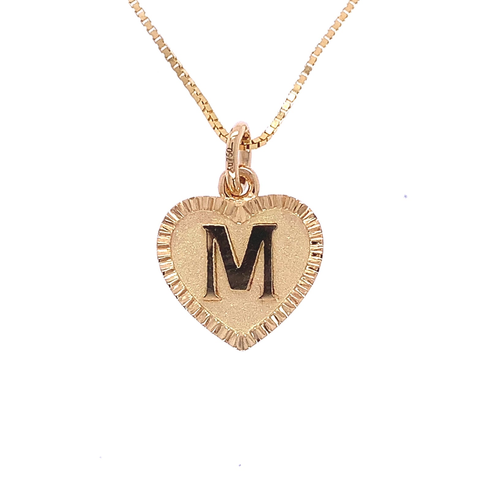 Double Sided Initial Heart Pendant Just Gold Jewellery Sydney