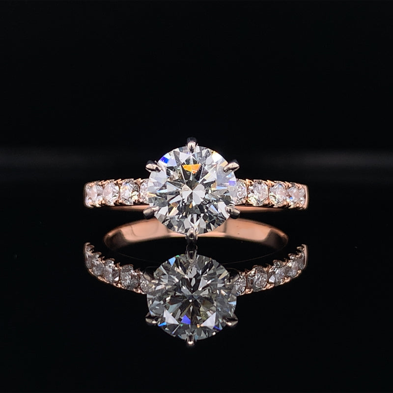 Rose Gold Six Prong Engagement Ring