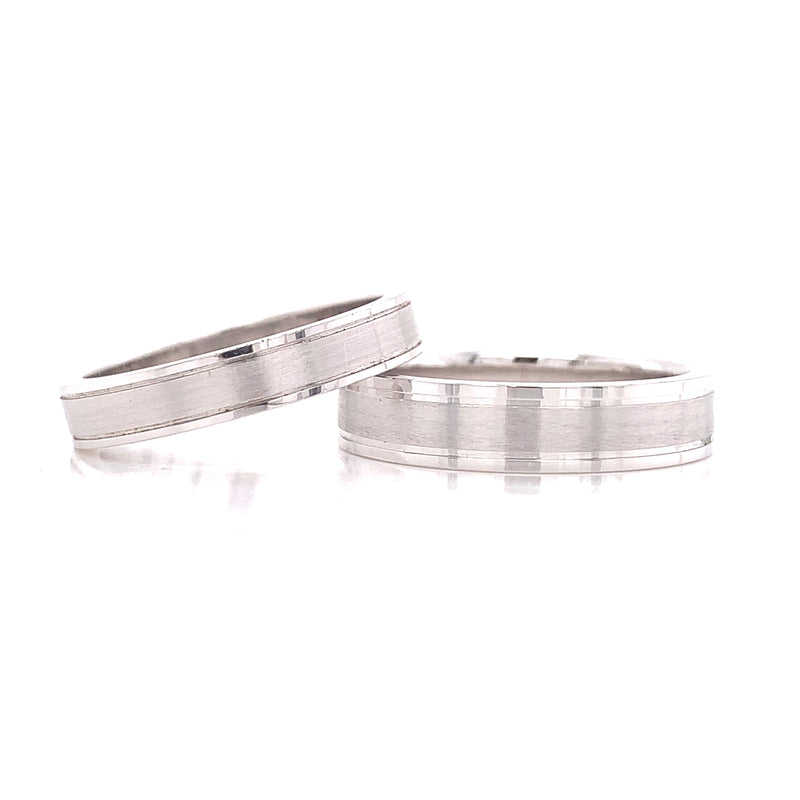 18K White Gold Wedding Set