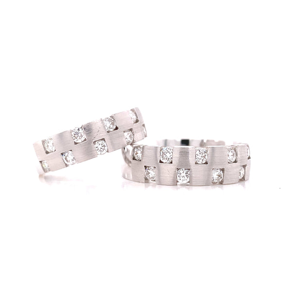 Checkered Diamonds Modern Wedding Set